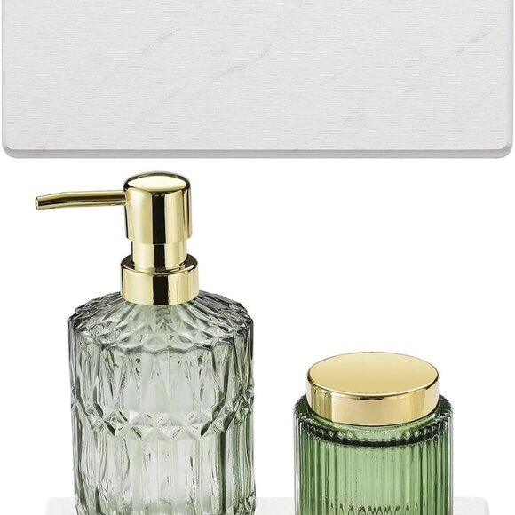 Other - 2PCS Diatomite Marble Stone Drying Mat for Kitchen Counter, Water Absorbing Soap